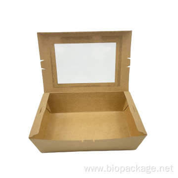 Custom logo kraft paper box with window 1000ml